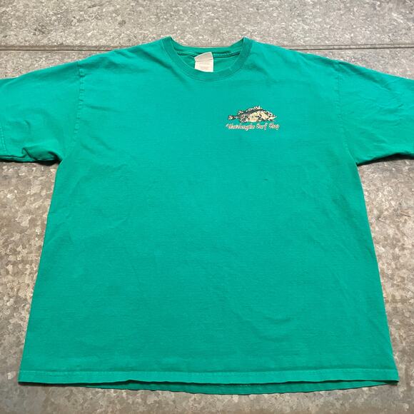 Wavelengths Surf Shop Morro Bay Tee Shirt Mens XL Green Surfing California Beach - Picture 1 of 11